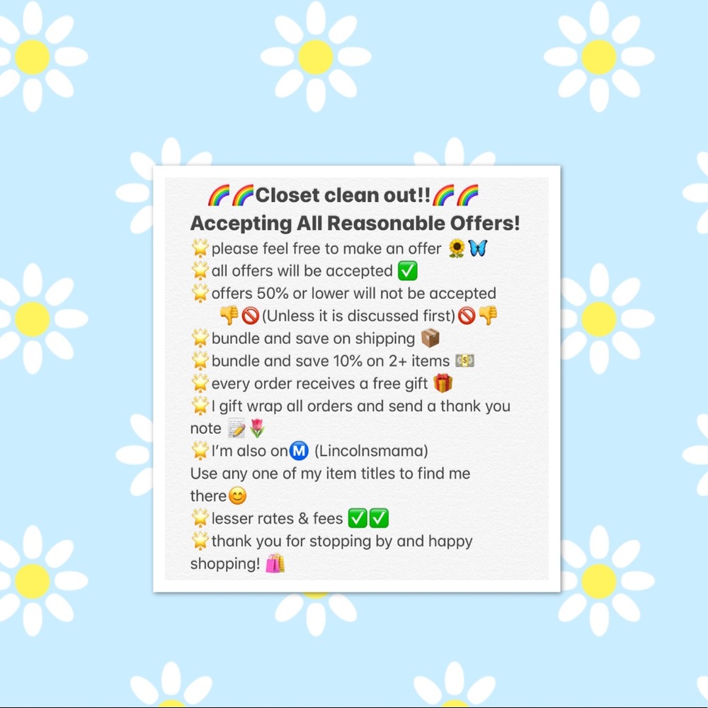 Thank you for stopping by my closet! 😊🛍🌻🦋🌈